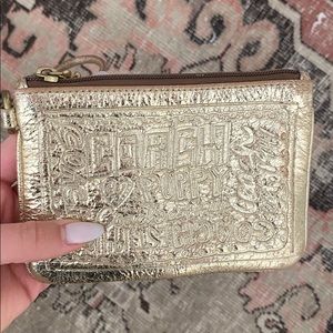 Perfect condition gold metallic wristlet